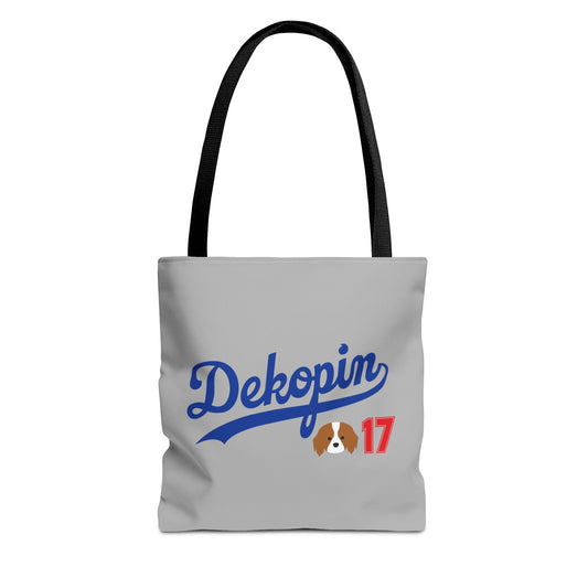Gray Tote Bag | DEKOPIN + DECOY 17 | Front & Back Print