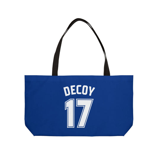Blue Weekender Tote Bag | DEKOPIN + DECOY 17 | Front & Back Print | Dog Carrier IKEA Bag Alternative
